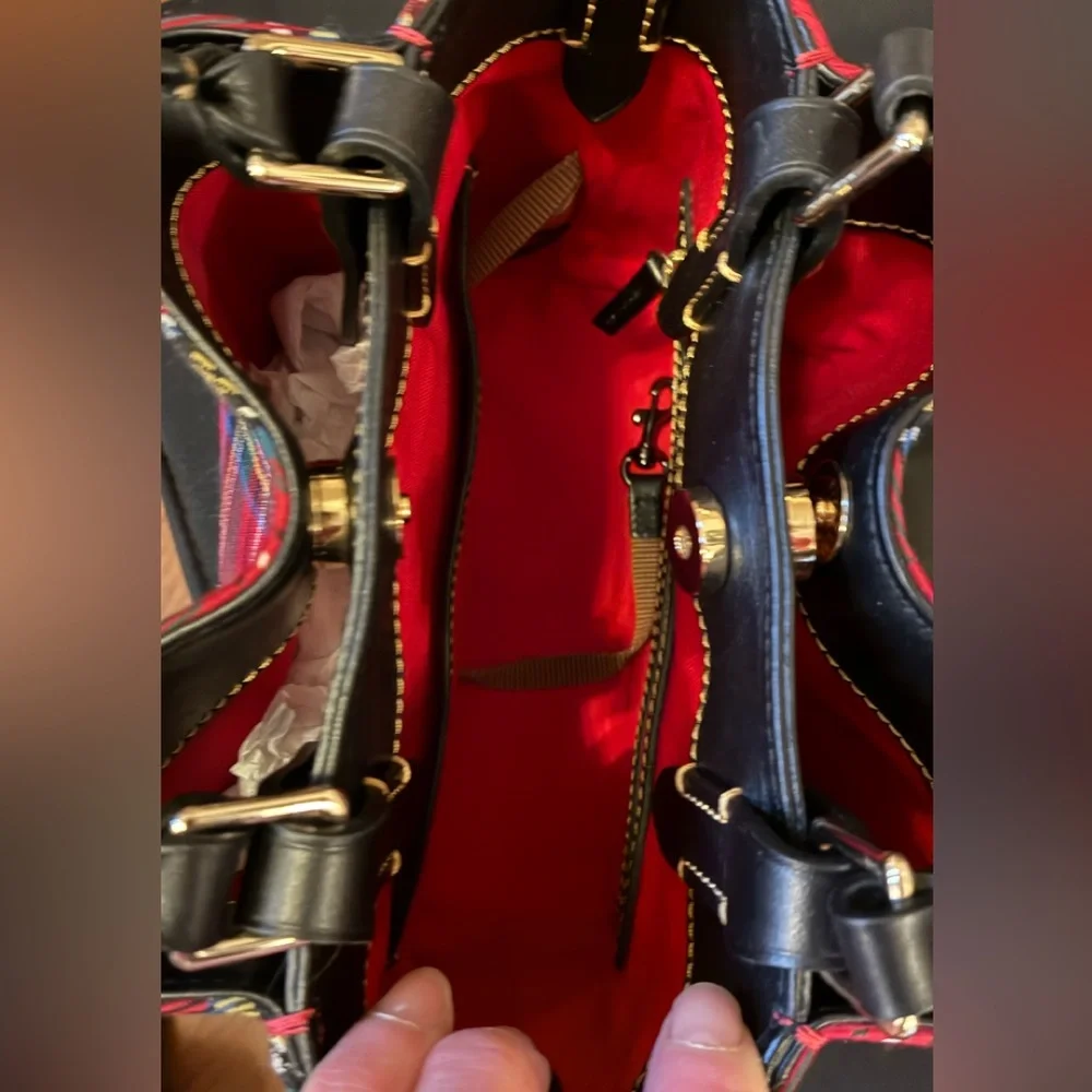 Dooney & Bourke Red and Green Plaid Mini Barlow - Picture 10 of 16